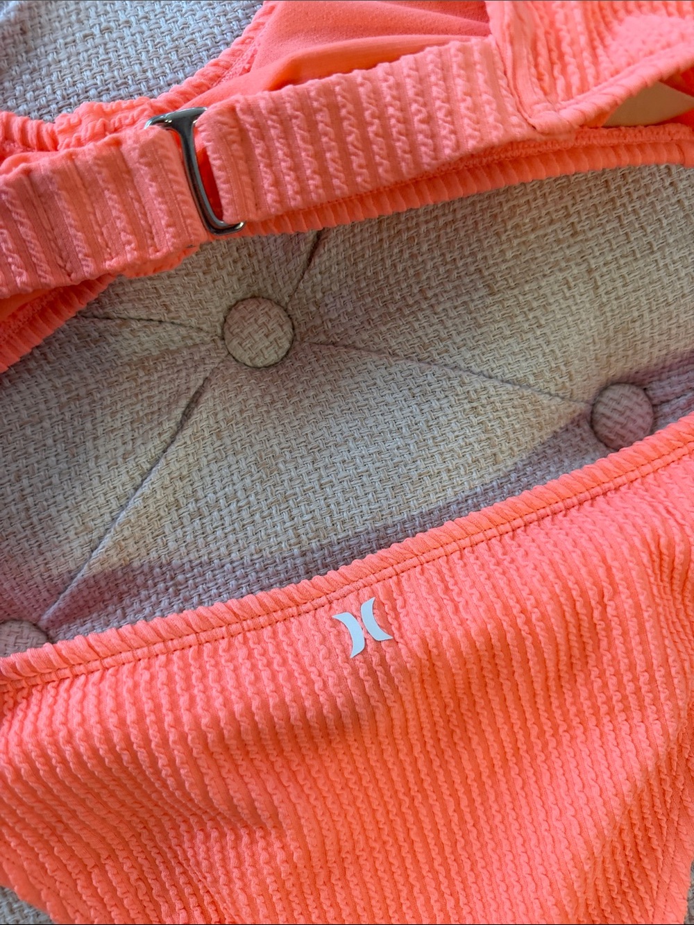 Hurley Coral-Orange Ribbed Knot Bikini Set - Picture 7 of 9